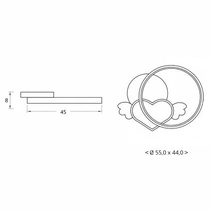 Brilagi - LED дитячий стельовий світильник LOVE LED/48W/230V 3000/4500/6000K рожевий