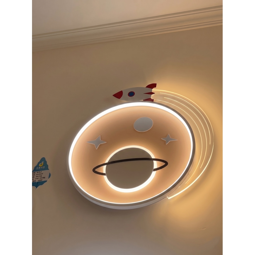 BRILAGI -LED Дитячий стельовий світильник STARSHIP LED/64 Вт/230 В 3000/4500K жовтий