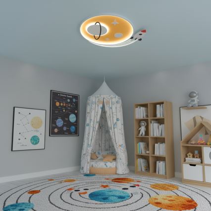 Brilagi - LED дитячий стельовий світильник STARSHIP LED/64W/230V 3000/4500/6000K жовтий