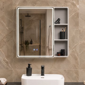 BRILAGI - LED дзеркальна шафа для ванної кімнати з підсвічуванням AVOLA SINGLE 75x70 cm