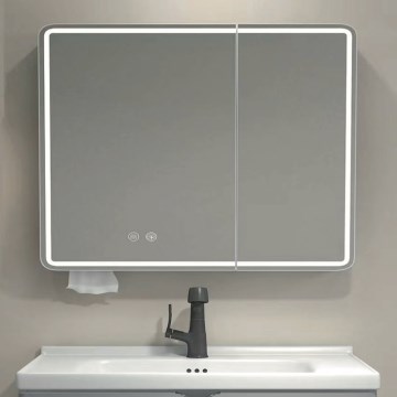 BRILAGI - LED Дзеркальна шафа для ванної кімнати з підсвічуванням NOTO DOUBLE 78x70 cm