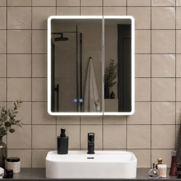 BRILAGI - LED Дзеркальна шафа для ванної кімнати з підсвіткою NOTO DOUBLE 60x65 cm