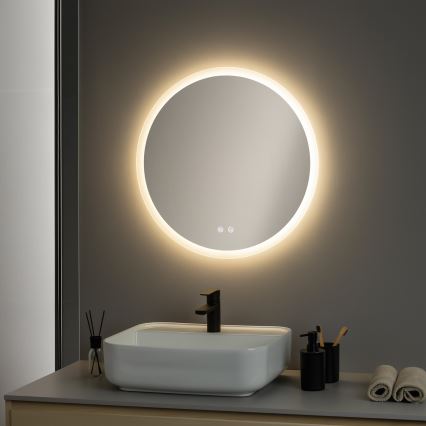 Brilagi - LED дзеркало для ванної з підігрівом CLARA ECO LED/12W/230V діаметром 60 см IP44 CRI 90, з регулюванням яскравості (димування) + CCT