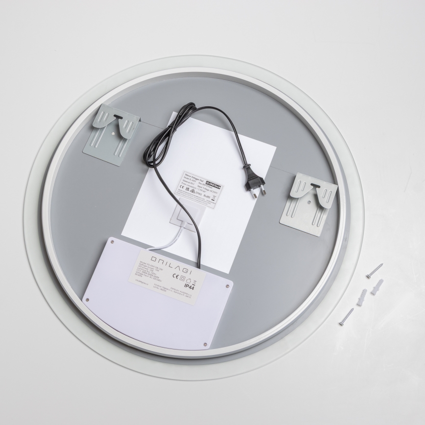 Brilagi - LED дзеркало для ванної з підігрівом CLARA ECO LED/12W/230V діаметром 60 см IP44 CRI 90, з регулюванням яскравості (димування) + CCT