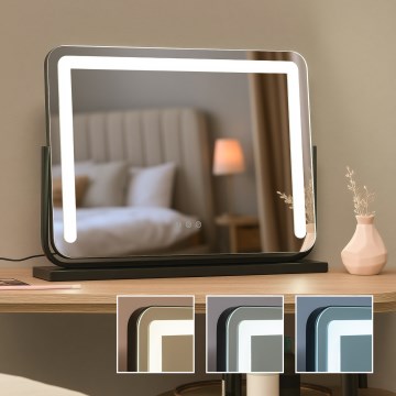 BRILAGI - LED-дзеркало для макіяжу CALIFORNIA з регульованою яскравістю LED/22W/230V 3000/4000/6500K 58x43 см чорне