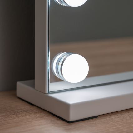 BRILAGI - LED Дзеркало для макіяжу з регульованою підсвіткою HOLLYWOOD LED/15W/230V CCT + 2x USB 55x77 cm біле