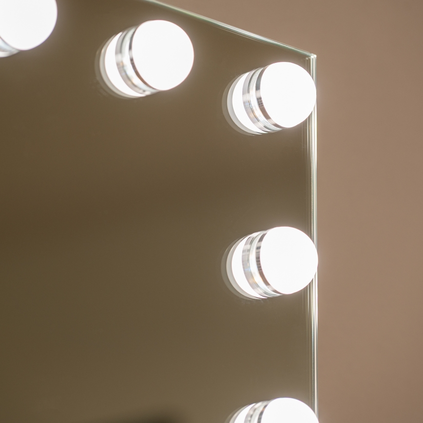 BRILAGI - LED Дзеркало для макіяжу з регульованою підсвіткою HOLLYWOOD LED/15W/230V CCT + 2x USB 55x77 cm біле