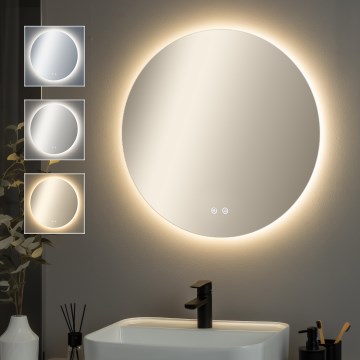 Brilagi - LED дзеркало для ванної кімнати з підігрівом DEMI PRO LED/20W/230V pr. 60 cm IP44 CRI 90 з регулюванням яскравості + CCT