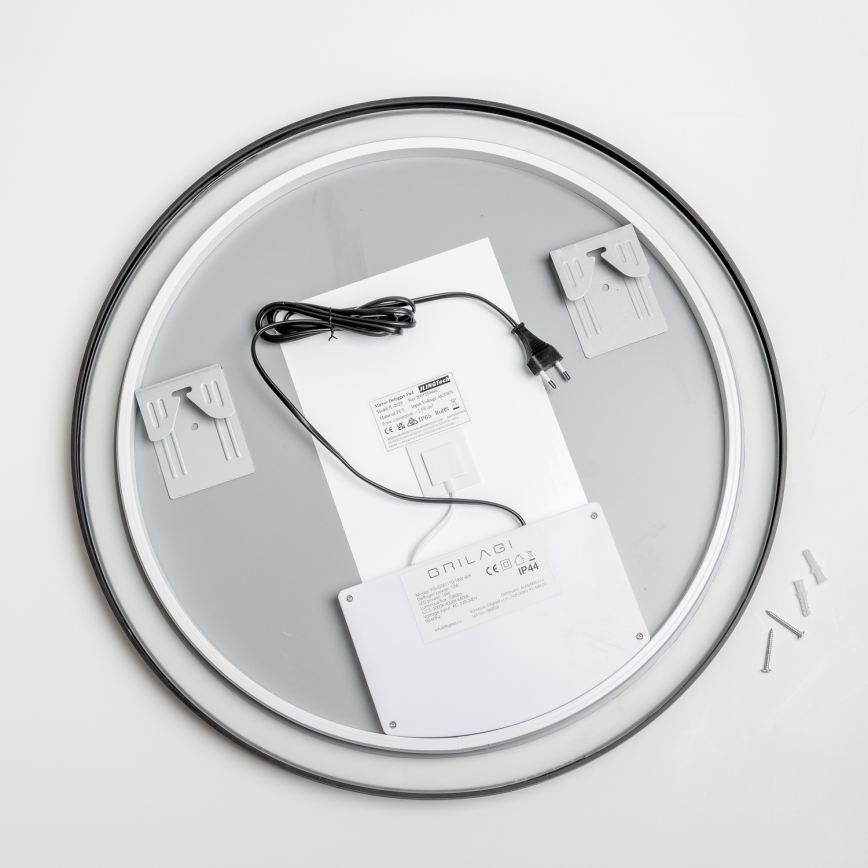 Brilagi - LED-дзеркало для ванної з підігрівом і регульованою підсвіткою ALU PRO LED/18W/230V діаметром 60 см 3000/4000/6500K IP44 чорне