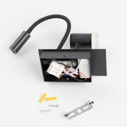 BRILAGI - LED дитяча гнучка настінна лампа BOBO 1xE27/25W/230V + LED/3W чорна/біла/з кроликами