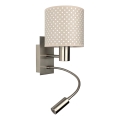 BRILAGI - LED гибкий настенный светильник BOBO 1xE27/25W/230V + LED/3W матовый хром/бежевый/в горошек
