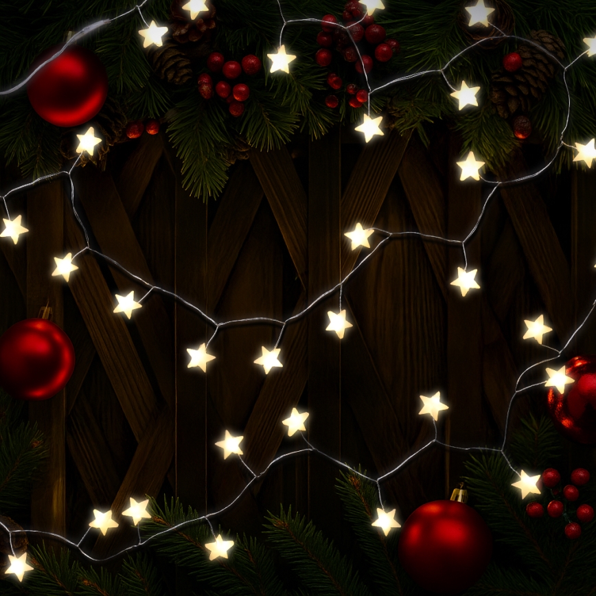 Brilagi - LED гірлянда 40xLED/3xAA 1,8m теплий білий зірки