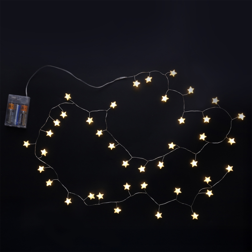 Brilagi - LED гірлянда 40xLED/3xAA 1,8m теплий білий зірки