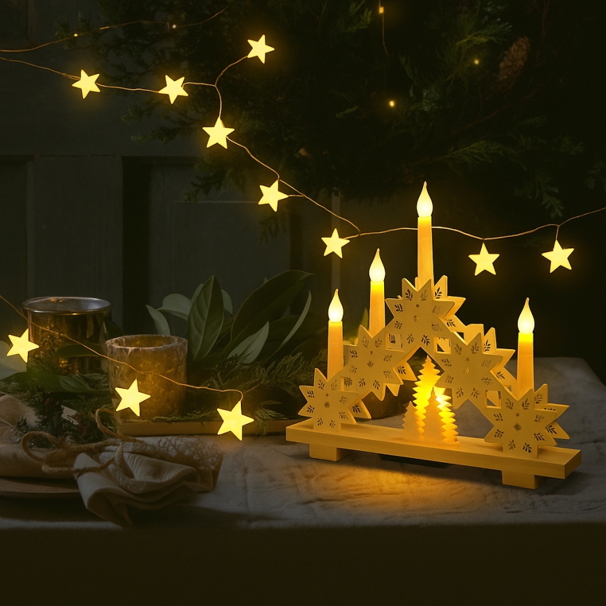 Brilagi - LED гирлянда 40xLED/3xAA 1,8m в тёплом белом цвете, звёзды