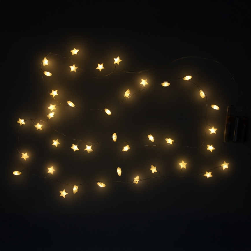 Brilagi - LED гирлянда 40xLED/3xAA 1,8m в тёплом белом цвете, звёзды