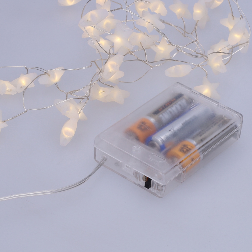 Brilagi - LED гирлянда 40xLED/3xAA 1,8m в тёплом белом цвете, звёзды