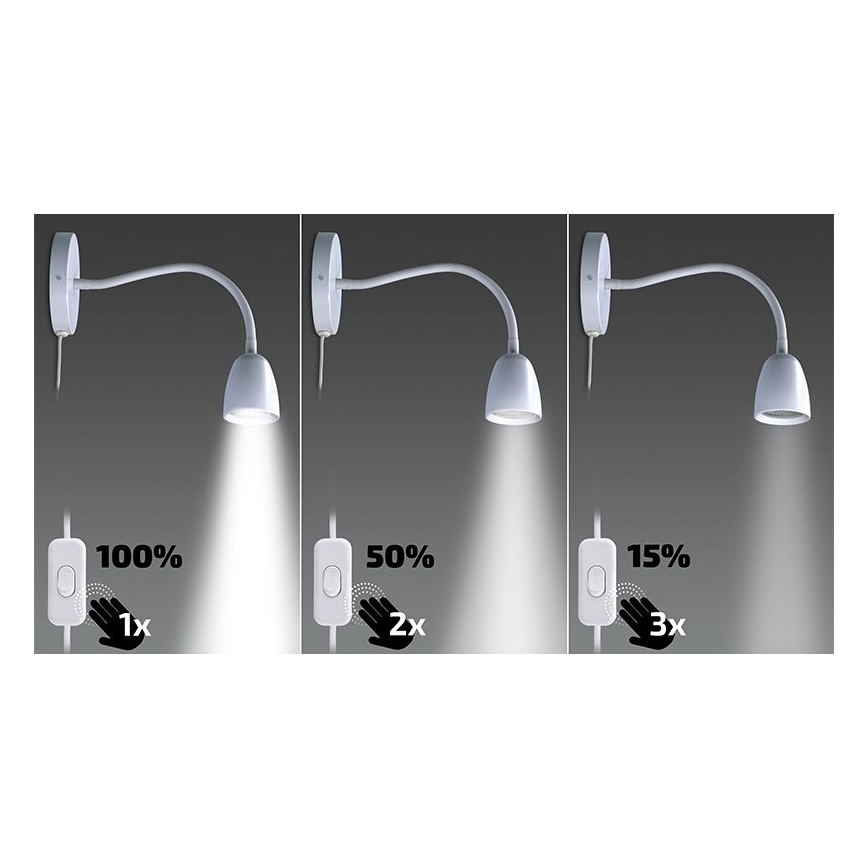 Brilagi - Світлодіодна регульована гнучка лампа LED/4W/230V біла