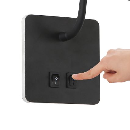 Brilagi - LED Гнучка настінна лампа MAYA Double LED/4W/230V + LED/3W чорний