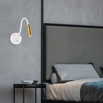 Brilagi - LED Гнучка настінна лампа MAYA LED/3W/230V 4000K білий/золотий