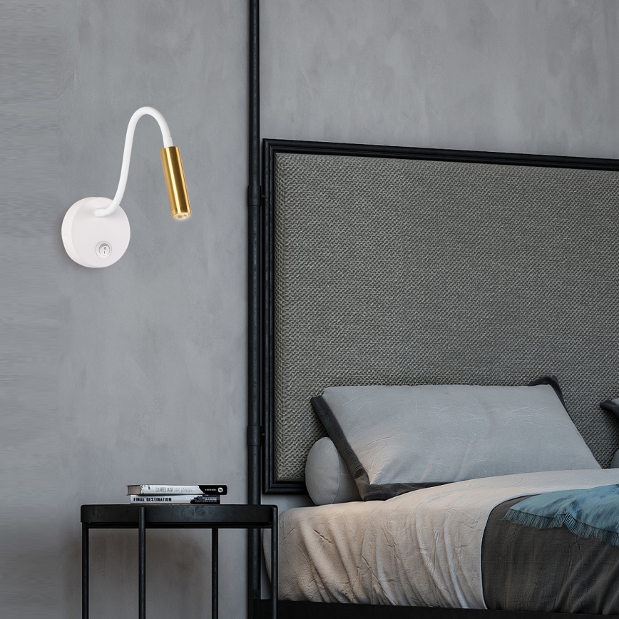 Brilagi - LED Гнучка настінна лампа MAYA LED/3W/230V 4000K білий/золотий