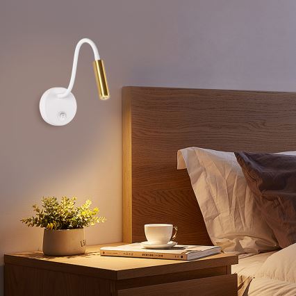 Brilagi - LED Гнучка настінна лампа MAYA LED/3W/230V 4000K білий/золотий