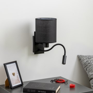 Brilagi - LED Гнучка настінна лампа NUBILA 1xE27/25W/230V + LED/3W чорний