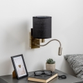 Brilagi - LED Гнучка настінна лампа NUBILA 1xE27/25W/230V + LED/3W латунь/чорний