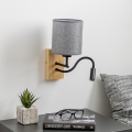Brilagi - LED Гнучка настінна лампа NUBILA WOOD 1xE27/25W/230V + LED/3W дуб/сірий