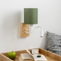 Brilagi - LED Гнучка настінна лампа NUBILA WOOD 1xE27/25W/230V + LED/3W дуб/зелений