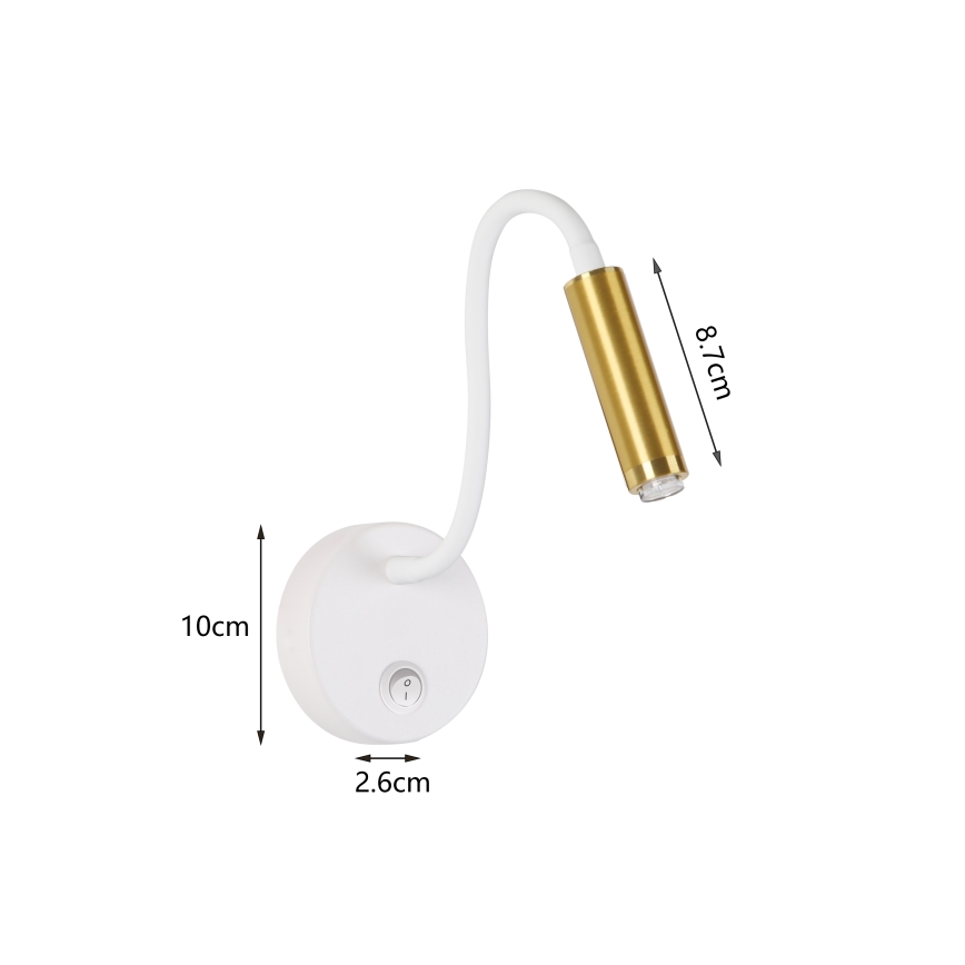 Brilagi - LED Гнучка настінна лампа з регулюванням яскравості MAYA 1xG9/4W/230V білий/золотистий 2700-6500K Wi-Fi Tuya