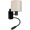 BRILAGI - LED гнучкий настінний світильник BOBO 1xE27/25W/230V + LED/3W чорний/бежевий/у горошок