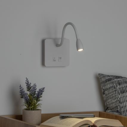BRILAGI - Світлодіодна гнучка настінна лампа MAYA DOUBLE LED/4W/230V + LED/3W біла