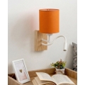 Brilagi - LED гнучкий настінний світильник NUBILA WOOD 1xE27/25W/230V + LED/3W дуб/білий/помаранчевий