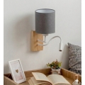 Brilagi - LED гнучкий настінний світильник NUBILA WOOD 1xE27/25W/230V + LED/3W дуб/білий/світло-сірий