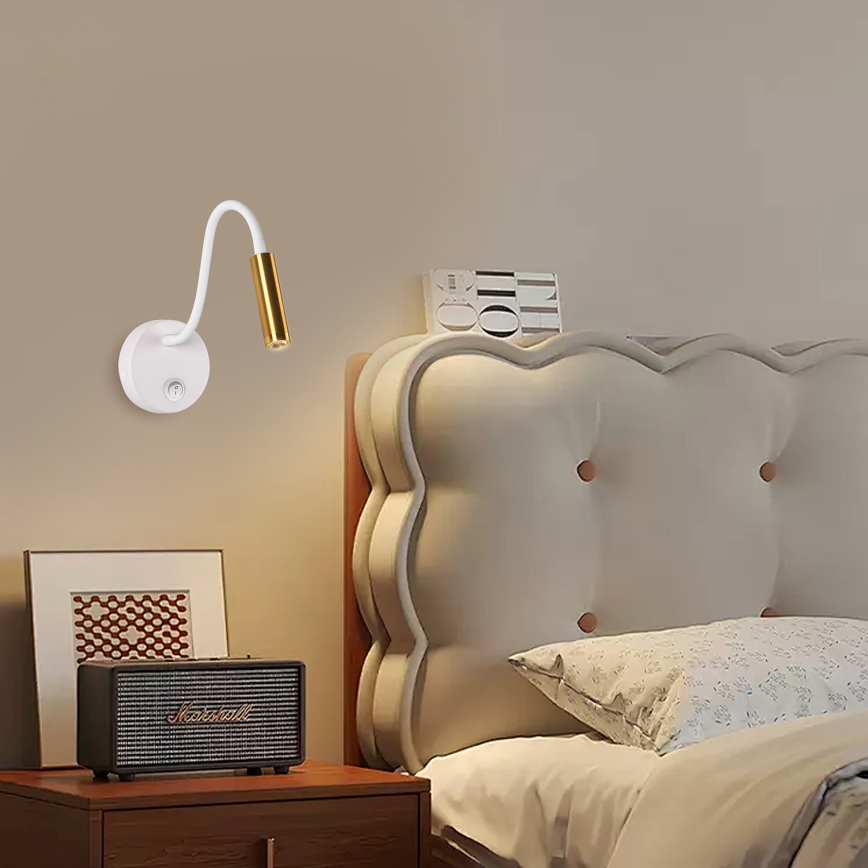 Brilagi - LED Гнучка настінна лампа MAYA LED/3W/230V 4000K білий/золотий