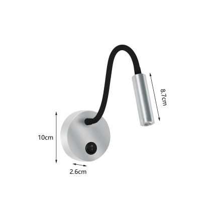 Brilagi - LED Гнучка настінна лампа MAYA LED/3W/230V 4000K срібний