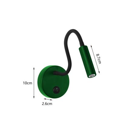 Brilagi - LED Гнучка настінна лампа MAYA LED/3W/230V 4000K зелений