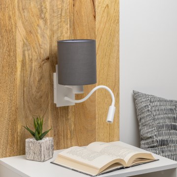 Brilagi - LED Гнучка настінна лампа NUBILA 1xE27/25W/230V + LED/3W білий/антрацит