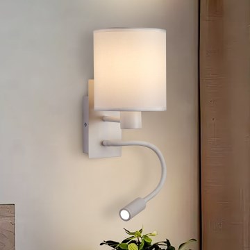 Brilagi - LED Гнучка настінна лампа NUBILA 1xE27/25W/230V + LED/3W білий