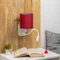 Brilagi - LED Гнучка настінна лампа NUBILA 1xE27/25W/230V + LED/3W білий/помпейський червоний