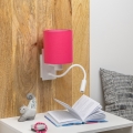Brilagi - LED Гнучка настінна лампа NUBILA 1xE27/25W/230V + LED/3W білий/рожевий