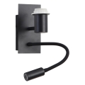 Brilagi - LED Гнучка настінна лампа NUBILA 1xE27/25W/230V + LED/3W чорний