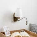 Brilagi - LED Гнучка настінна лампа NUBILA 1xE27/25W/230V + LED/3W латунь/білий