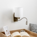Brilagi - LED Гнучка настінна лампа NUBILA 1xE27/25W/230V + LED/3W латунь/білий
