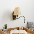 Brilagi - LED Гнучка настінна лампа NUBILA 1xE27/25W/230V + LED/3W латунь/світло-коричневий