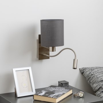Brilagi - LED Гнучка настінна лампа NUBILA 1xE27/25W/230V + LED/3W матовий хром/антрацит