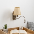 Brilagi - LED Гнучка настінна лампа NUBILA 1xE27/25W/230V + LED/3W матовий хром/світло-коричневий