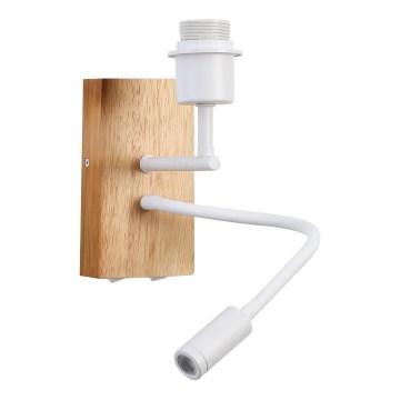 Brilagi - LED Гнучка настінна лампа NUBILA WOOD 1xE27/25W/230V + LED/3W дуб/білий