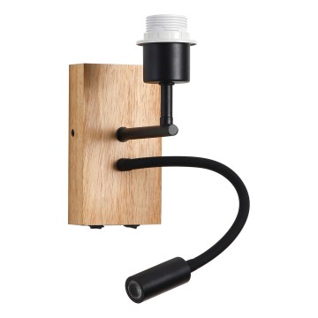 Brilagi - LED Гнучка настінна лампа NUBILA WOOD 1xE27/25W/230V + LED/3W дуб/чорний