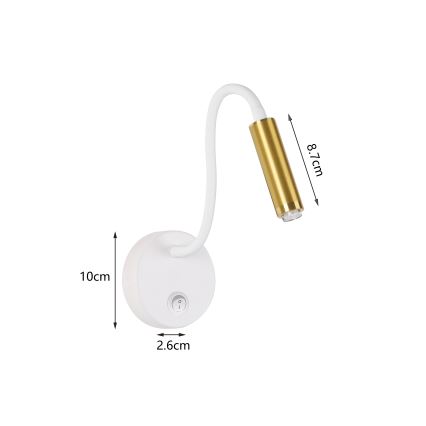 Brilagi - LED Гнучка настінна лампа з регулюванням яскравості MAYA 1xG9/4W/230V білий/золотистий 2700-6500K Wi-Fi Tuya